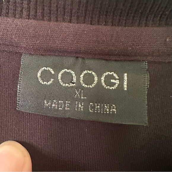 Coogi Black Sparkle Bomber Jacket Girls XL Spell Out Bling Embellished Military - Picture 4 of 12